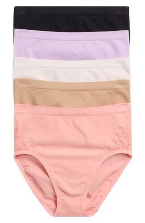Lands End 5-Pack Cotton Comfort Seamless Briefs in Sunset Coral Pack at Nordstrom Rack, Size X-Large
