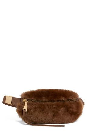 Aim&eacute;e Kestenberg Milan Belt Bag in Coffee Shearling at Nordstrom