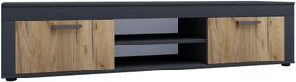 ebuy24 Ebuy24 - Muebles De Tv Vcm Lowboard Estante De Tv Dimensiones Al. 37 X An. 160 X P. 45 Cm Muebles Fernseh - Usilo Xl (antracita / Roble De Miel)