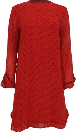Ganni Ganni Mullin Polka Dot Print Georgette Dress In Red Viscose