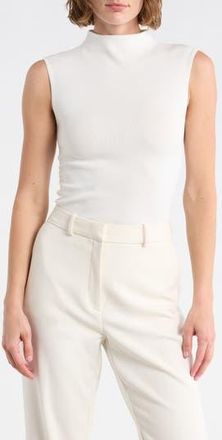 Blu Pepper Mock Neck Ruched Tank in White at Nordstrom Rack, Size Large