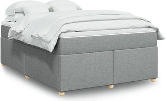 vidaXL Vidaxl - Cama Box Spring Con Colch&oacute;n Tela Gris Claro 160x200 Cm