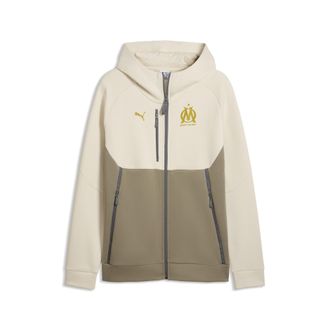 Puma Felpa con cappuccio e zip Olympique de Marseille PUMATECH da uomo, Accessori, Bianco, XXL