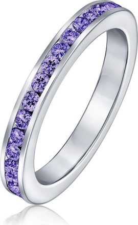 Bling Jewelry Sterling Silver London Blue CZ Eternity Band Ring in Purple at Nordstrom Rack, Size 6