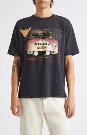 Rhude Slip Graphic T-Shirt in Vintage Black/white/red at Nordstrom, Size Xx-Large