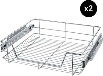 TecTake 2 cajones telesc&oacute;picos para cocina y dormitorio acero gris