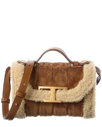 Tod's Suede & Shearling Duffel Bag