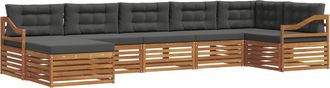 vidaXL Conjunto De Sof&aacute;s De Exterior 7 Uds. Natural Y Antracita Vidaxl