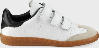 Isabel Marant Beth Perforated Leather Grip-Strap Sneakers