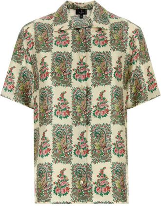 Etro Light Beige Floral-print Shirt