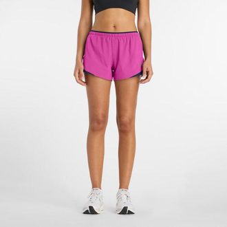 New Balance Womens RC Essential Short 3 in Pink Polywoven, size X-Large