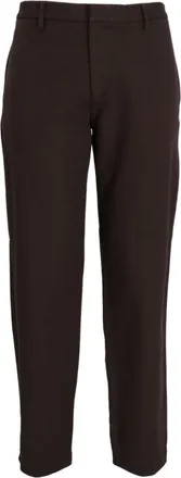 Emporio Armani logo-plaque trousers - men - Cotton - 54 - Brown