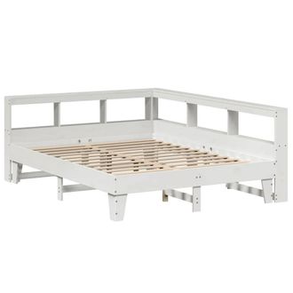 Berkfield Home Decorative Bookcase Bed without Mattress White 140x200cm Solid Wo | Size: 140x200 cm