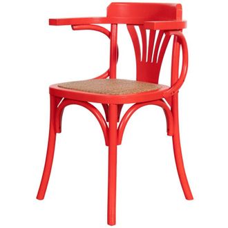 Biscottini International Ash wood kitchen chairs 45x42x77 cm Chair with armrests Vintage Thonet chair Dining room chairs Kitchen chair Rattan seat