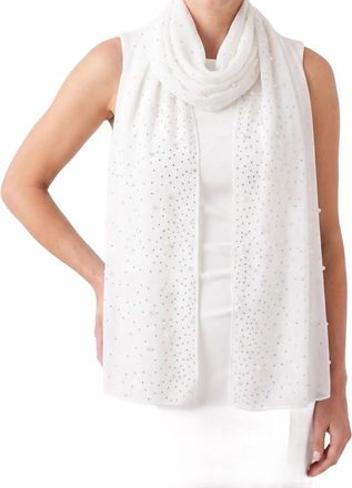 Joseph Ribkoff Lightweight Embellished Scarf In Vanilla
