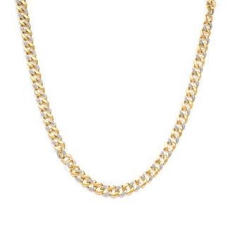 House of Brilliance 14K Yellow Gold Plated Silver 1.0 Cttw Diamond Cuban Link Necklace in Yellow Gold Over Silver at Nordstrom