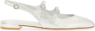 Stuart Weitzman Silver Slingback Ballet Flats