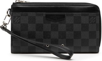 Louis Vuitton Black Leather Pvc Long Wallet (Bi-Fold) (Pre-Owned)