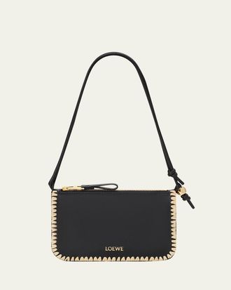 Loewe x Paulas Ibiza Rio Leather & Striped Raffia Shoulder Bag