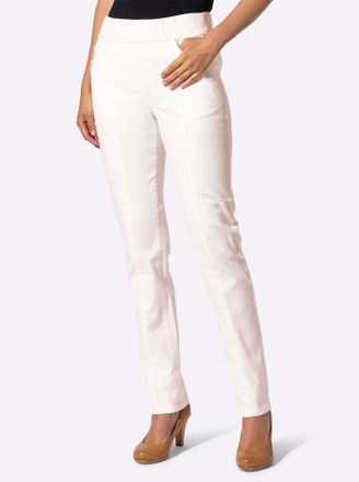 Casual Looks Bequeme Jeans CASUAL LOOKS, Damen, Gr. 36, Normalgr&ouml;ssen, ecru, 98% Baumwolle, 2% Elasthan, unifarben, lang, Jeans Bequeme Jeans