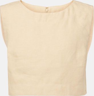 Possé Top cropped Martina in lino