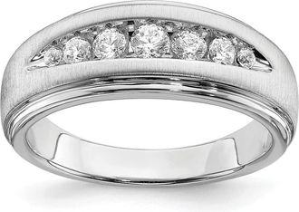 Diamond2Deal 10k Gold Lab Grown Diamond Wedding Band Ring 1/2Ct Clarity- VS Color- G-H