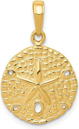 Diamond2Deal 14k Yellow Gold Sand Dollar Pendant