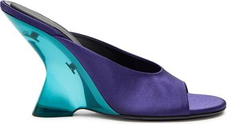 Dries Van Noten 105 Satin Wedge Mules - Purple - 37 (IT37 / UK4)