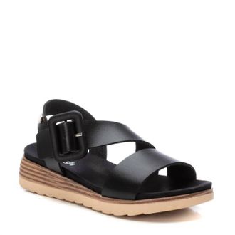 Xti Womens Cross Strap Wedge Sandals In Black