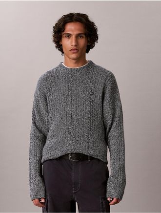 Calvin Klein Jeans Calvin Klein Mens Cotton Rib Classic Sweater - Blue - 2XL