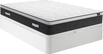 Vente-Unique Set 160x200cm Rete vano Bianco + Materasso ibrido molle insac. e memory foam sp.25cm - ASTRIA Art Collection di YSM&Eacute;E