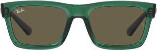 Ray-Ban Warren 57mm Rectangular Sunglasses in Transparent Green at Nordstrom Rack