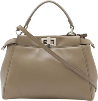 Fendi Pre-owned Handbags, female, Gray, Size: ONE SIZE Pre-owned Leather handbags