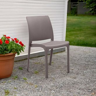 Dmora Sillas De Jard&iacute;n Miranda, Silla De Jardin, Asiento Exterior Multiusos, Banco De Jard&iacute;n, Made In Italy, 54x46 H80 Cm, Amarillo - Dmora