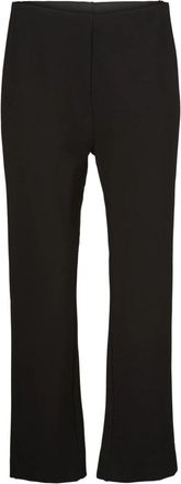 Masai Elastische Taille Straight-Leg Zwarte Broek - Dames - Wijde Broeken - Zwart - M - Broeken