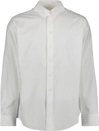 Givenchy Formal Shirts, male, White, Size: XL White Classic Shirt with 4G Print