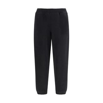 Burberry Sweatpants, male, Black, Size: XL Check Trim Cotton Jogging Pants