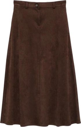 D.exterior Falda Midi L&iacute;nea A - Skirts - Mujer - Marr&oacute;n - L