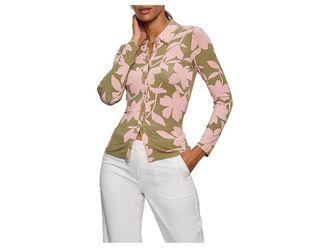 Sanctuary Dreamer Shirt Womens Long Sleeve Pullover Pink Silhouette : LG (US 10-12), Rayon/Viscose