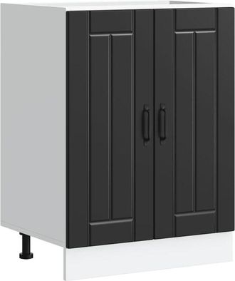 vidaXL Sink Base Cabinet Lucca Black Engineered Wood Vidaxl