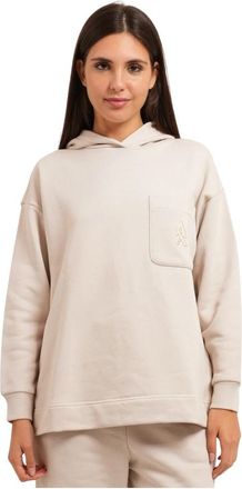 A|X Armani Exchange Sweatshirt met borstzak en capuchon - Dames - Hoodies - Beige - L - Katoen - Hoodies & sweatvesten