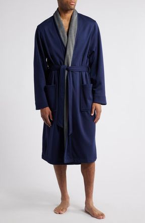 Nordstrom Essential Fleece Lined Robe in Navy Peacoat at Nordstrom Rack, Size Medium/large