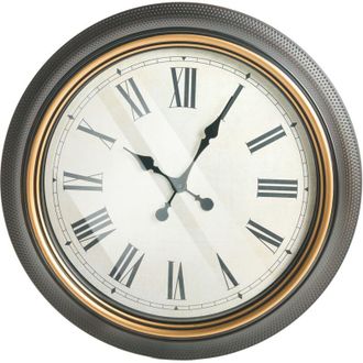 Beliani Wall Clock Black Synthetic Frame 63 cm Painted Finish Round Shape Classic Design Home Accessories Decor Living Room Bedroom VILLENA