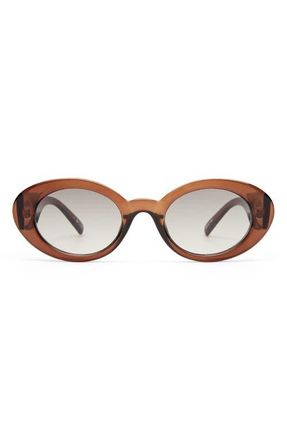 Le Specs Nouveau Vie 50mm Oval Sunglasses in Chocolate Brown at Nordstrom