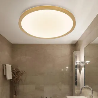Globo Lighting Plafoniera Luce Bagno Lampada Soggiorno Plafoniera Moderna Retroilluminazione Led, Ip44, Ottone Opale, 1x Led 24w 2300lm 3000k Bianco Caldo, Dxh 42x2,