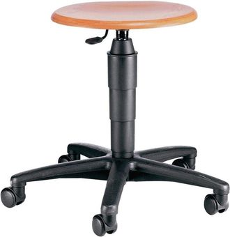 Topstar Sgabello girevole con ruote, faggio naturale, altezza seduta 420-550mm