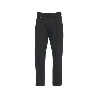 Paolo Pecora Slim-fit Trousers, male, Black, Size: XL Black Chino Pants with Belt