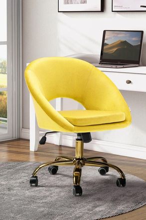 Living and Home Velvet Classy Swivel Office Chair for Home Office