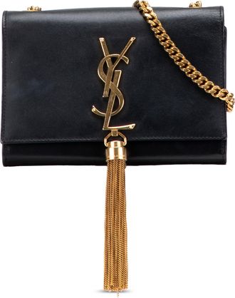 Saint Laurent Pre-owned Womens Kate Chain Bag Tassel Detail - Black Leather - One Size
