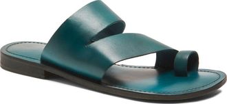 Free People Abilene Toe Loop Sandal in Emerald Tide Leather at Nordstrom, Size 5.5Us
